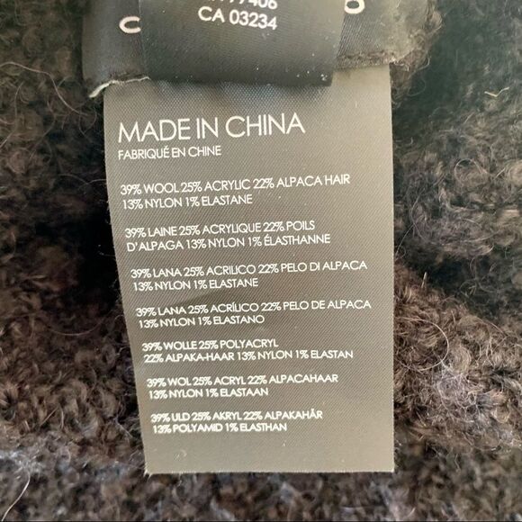 Club Monaco Black Sleeveless Turtleneck Sweater Wool Blend Side Snaps XS - Picture 12 of 14